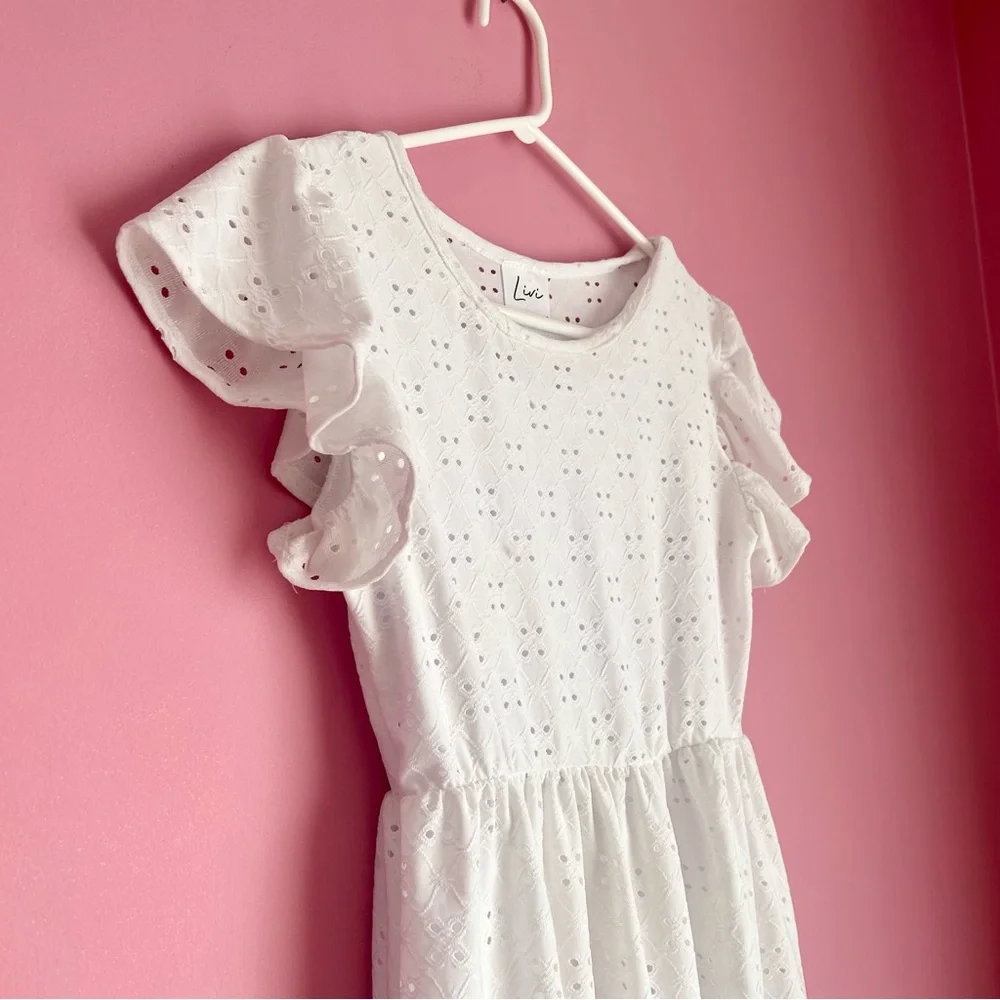 White Eyelet Lace Sun Dress - Picture 3 of 9